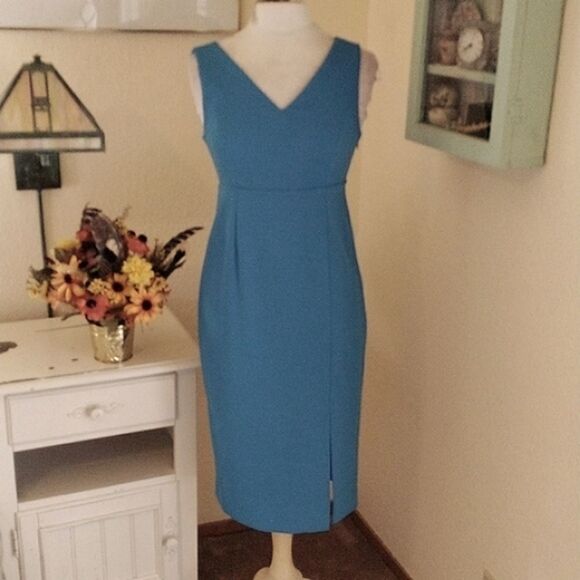 NWT DKNY Blue Ponte Knit Sheath Dress - Picture 4 of 12